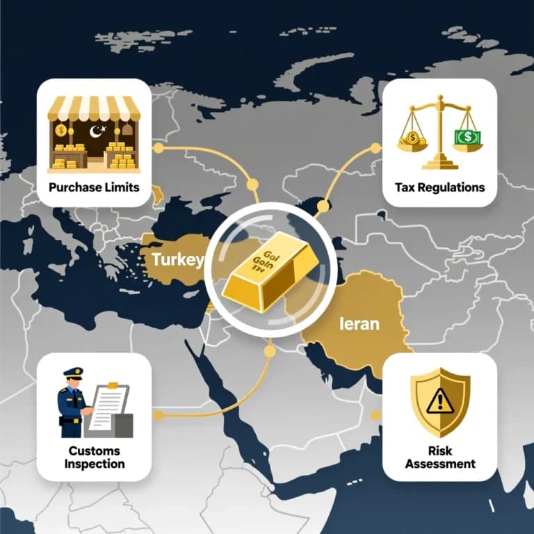 راهنمای جامع خرید طلا از ترکیه و واردات به ایران: سقف مجاز، مالیات و ریسکهای گمرکی راهنمای جامع خرید طلا از ترکیه و واردات به ایران: سقف مجاز، مالیات و ریسکهای گمرکی