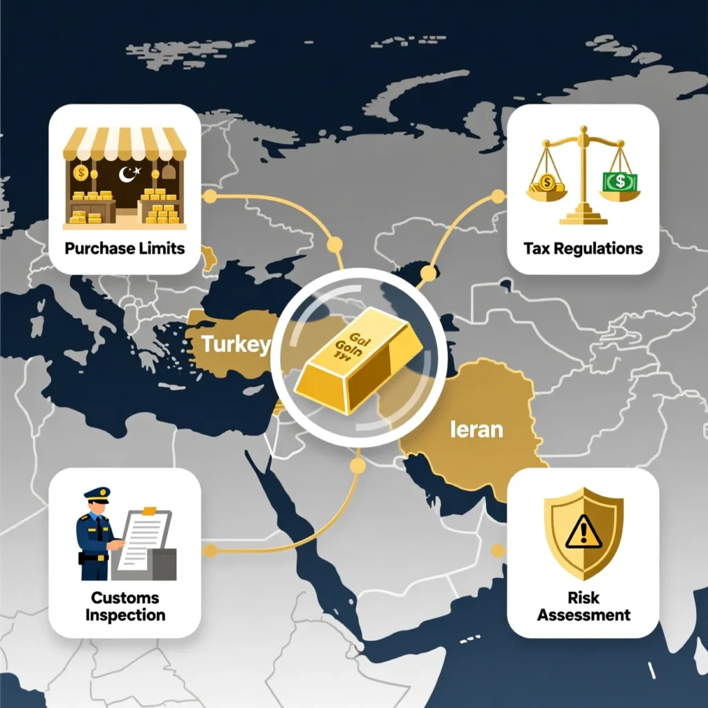 راهنمای جامع خرید طلا از ترکیه و واردات به ایران: سقف مجاز، مالیات و ریسکهای گمرکی