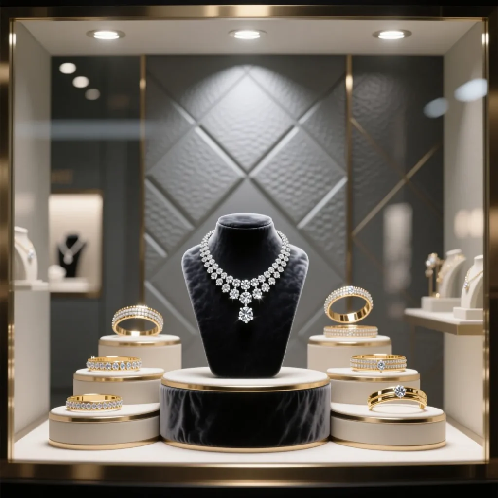 ترفندهای طلایی چیدمان ویترین طلافروشی برای جذب مشتری (راهنمای جامع)
