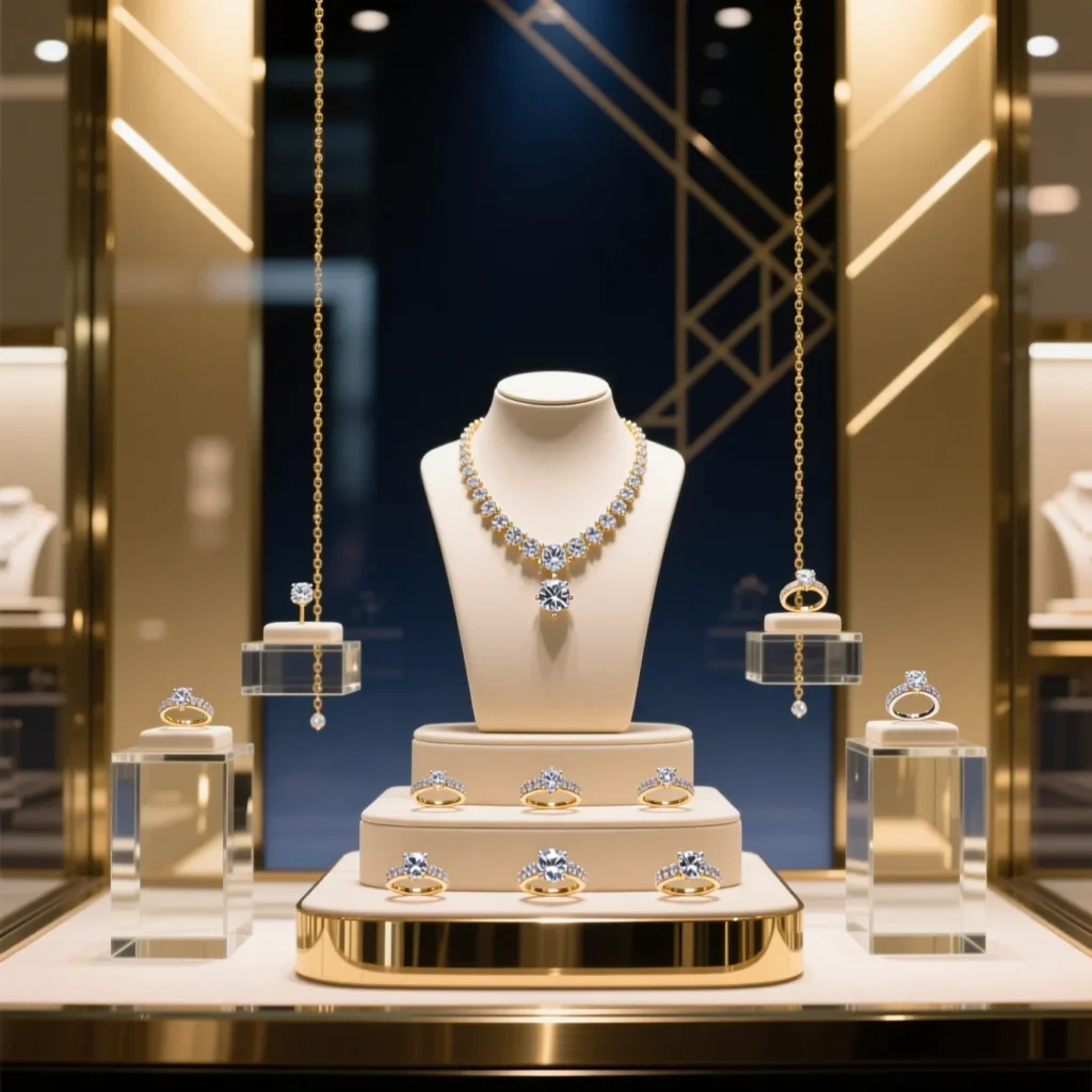 ترفندهای طلایی چیدمان ویترین طلافروشی برای جذب مشتری (راهنمای جامع)
