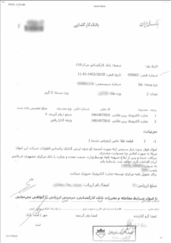 مجوز بانک کارگشایی